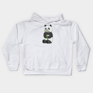 Panda eating bamboo Kids Hoodie